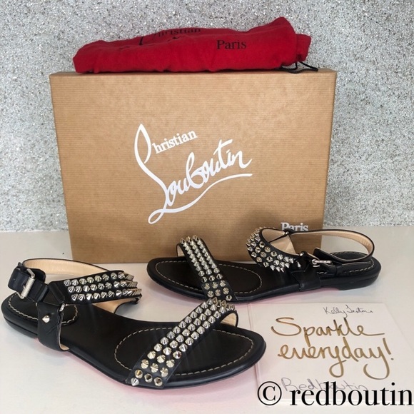 Christian Louboutin Shoes - Bikee bike Louboutin Black Leather studded sandals